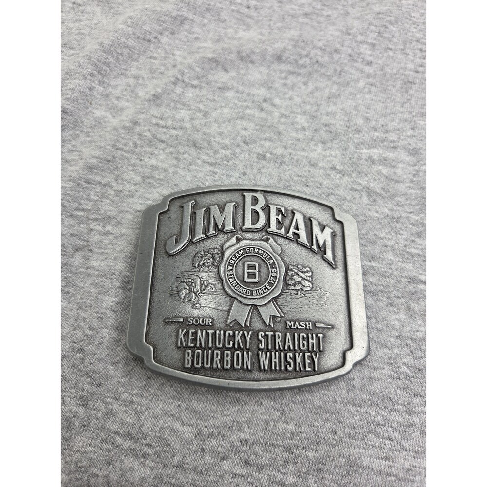 Jim Beam Kentucky Straight Bourbon Whiskey Pewter Belt Buckle